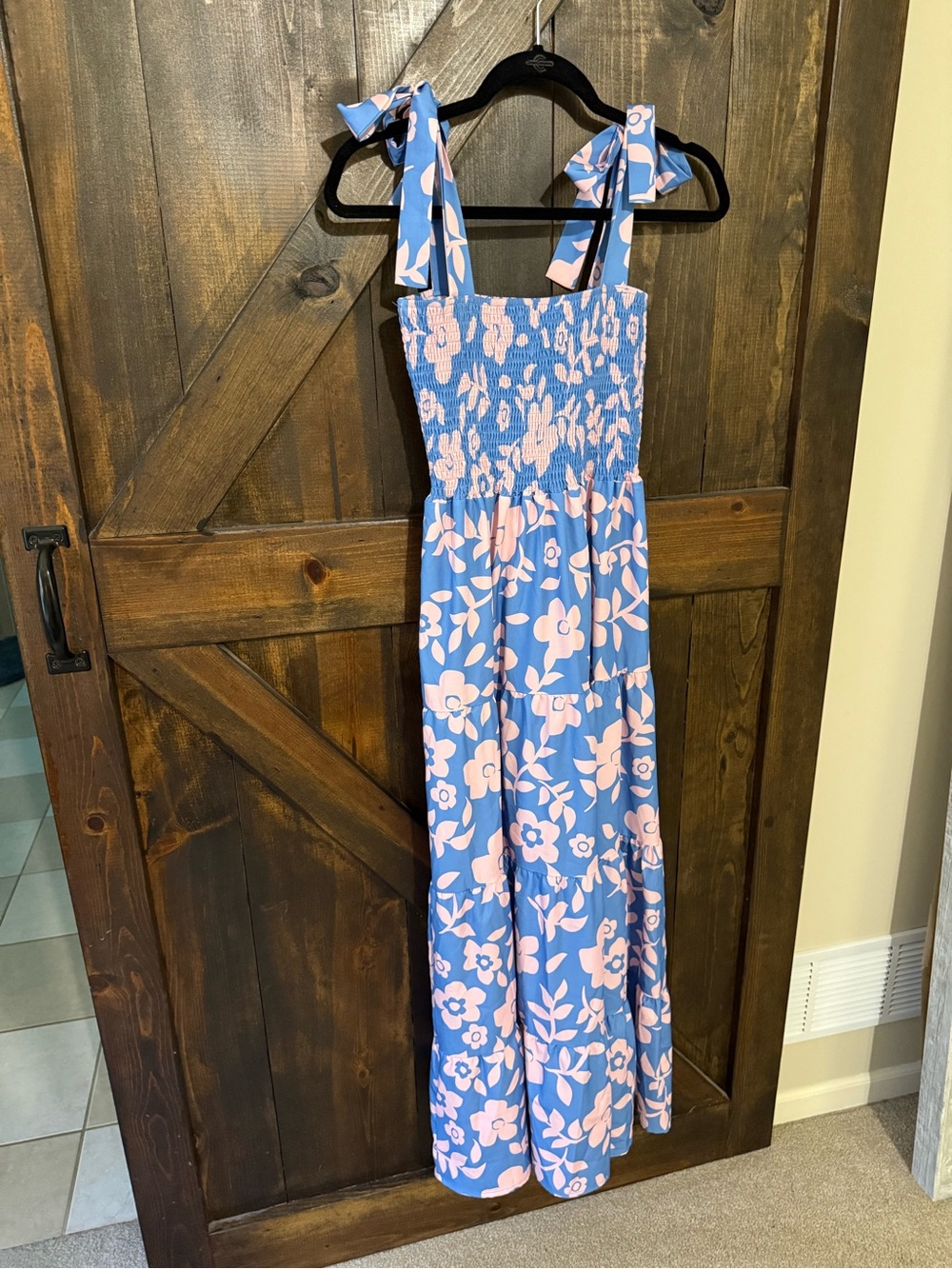 Women’s Blue and Pink Floral One-Piece Sundress